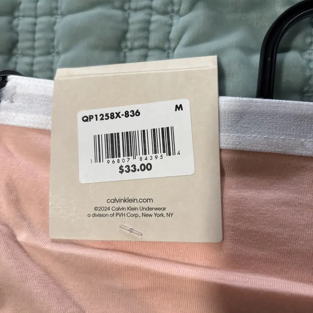 Lot Of 3 NWT Calvin Klein Underwear M Bikini Cotton Stretch Peach, Gray